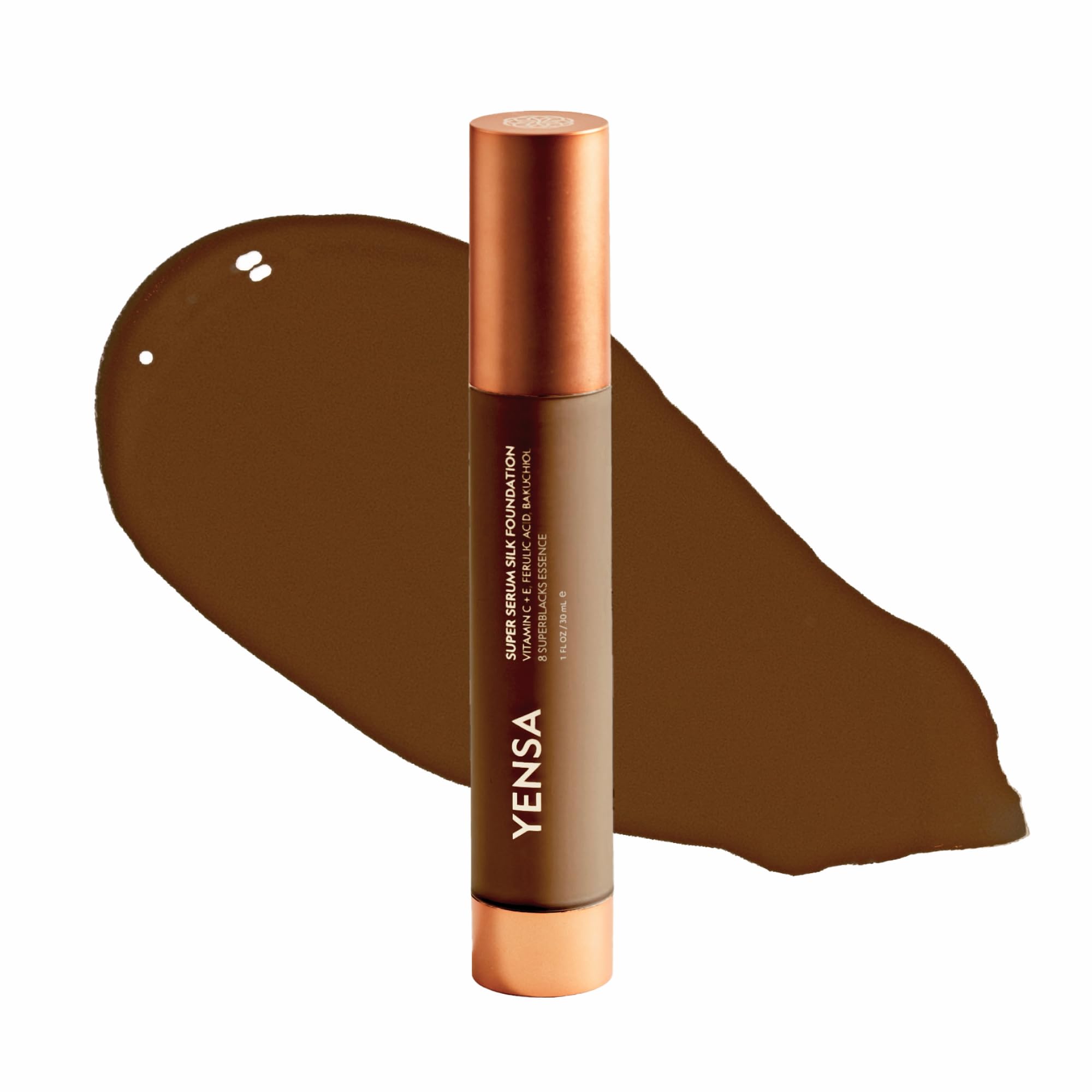 YENSA Super Serum Silk Foundation - Hydrating, Full Coverage Foundation with Vitamin C & Bakuchiol Oil - Blurs Imperfections & Evens Skin Tone - Korean Skin Care Makeup - Medium 3 (1 oz)