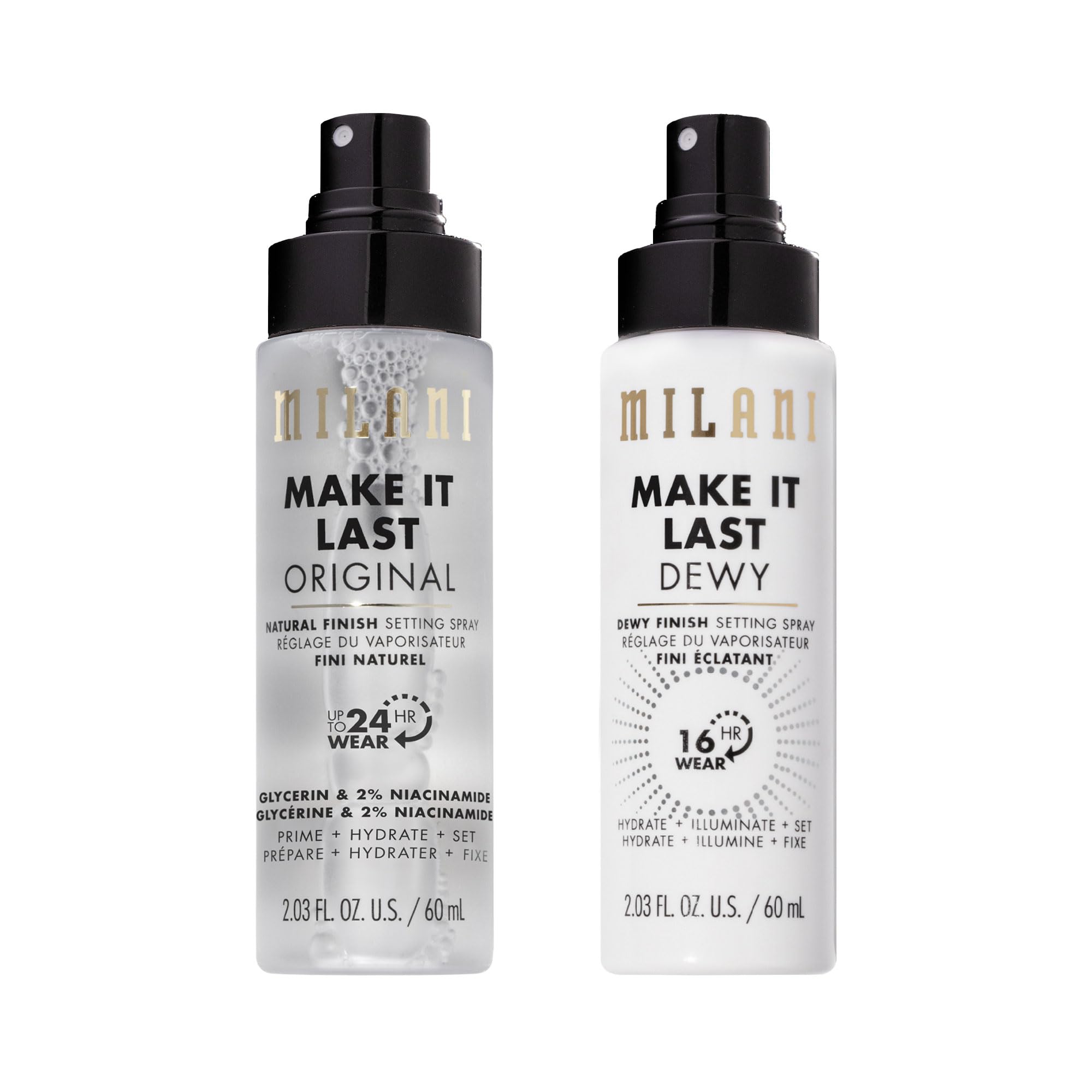 Milani Setting Spray + Primer, Make It Last Original - Natural Finish with Niacinamide for Hydration, Setting Spray for Makeup and Face Primer, 3-in-1 Prime + Hydrate + Set, 2.03 Fl. Oz