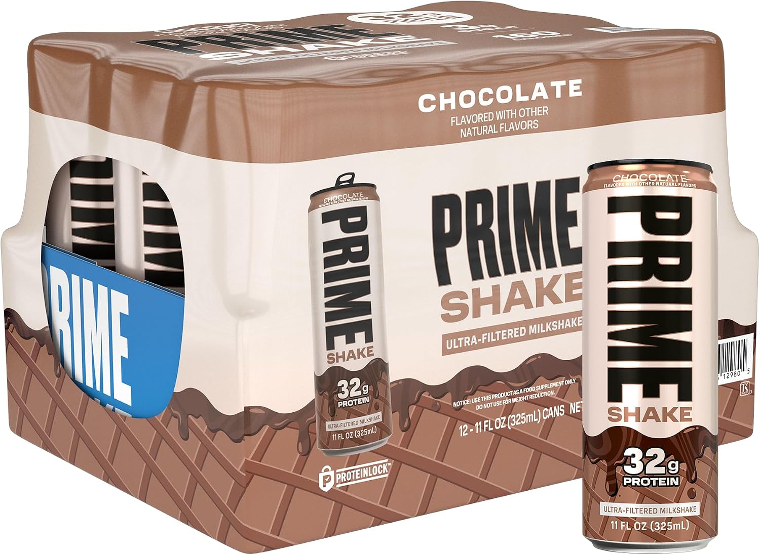 PRIME Shakes, Chocolate, 32g Protein Shake for Muscle Support & Recovery, Ultra-Filtered Milk, Lactose Free, Low Sugar, Low Calorie, Ready to Drink, 11 fl oz, 12 Pack
