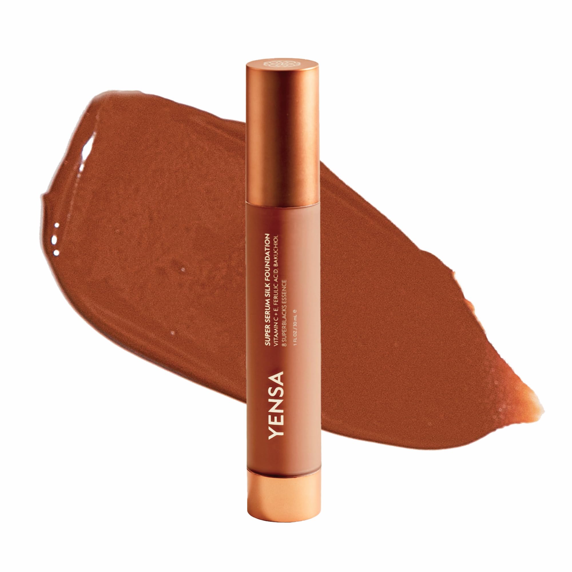 YENSA Super Serum Silk Foundation - Hydrating, Full Coverage Foundation with Vitamin C & Bakuchiol Oil - Blurs Imperfections & Evens Skin Tone - Korean Skin Care Makeup - Medium 3 (1 oz)