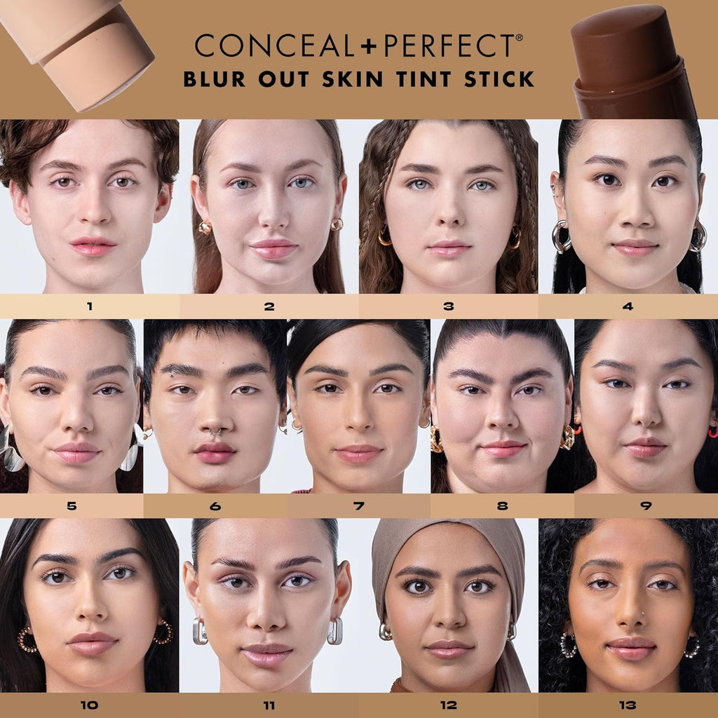 Milani Conceal + Perfect Blur Out Skin Tint Stick - Light to Medium Coverage Tinted Moisturizer Stick with Vitamin C & E - Soft Matte, Pore Blurring Natural Finish 07-Light Medium Neutral