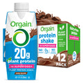 Orgain Organic 20g Vegan High Protein Shake, Chocolate, 11 oz, 12pk | Ready to drink plant based protein, fruits & vegetables, no soy or dairy ingredients, gluten-free, kosher