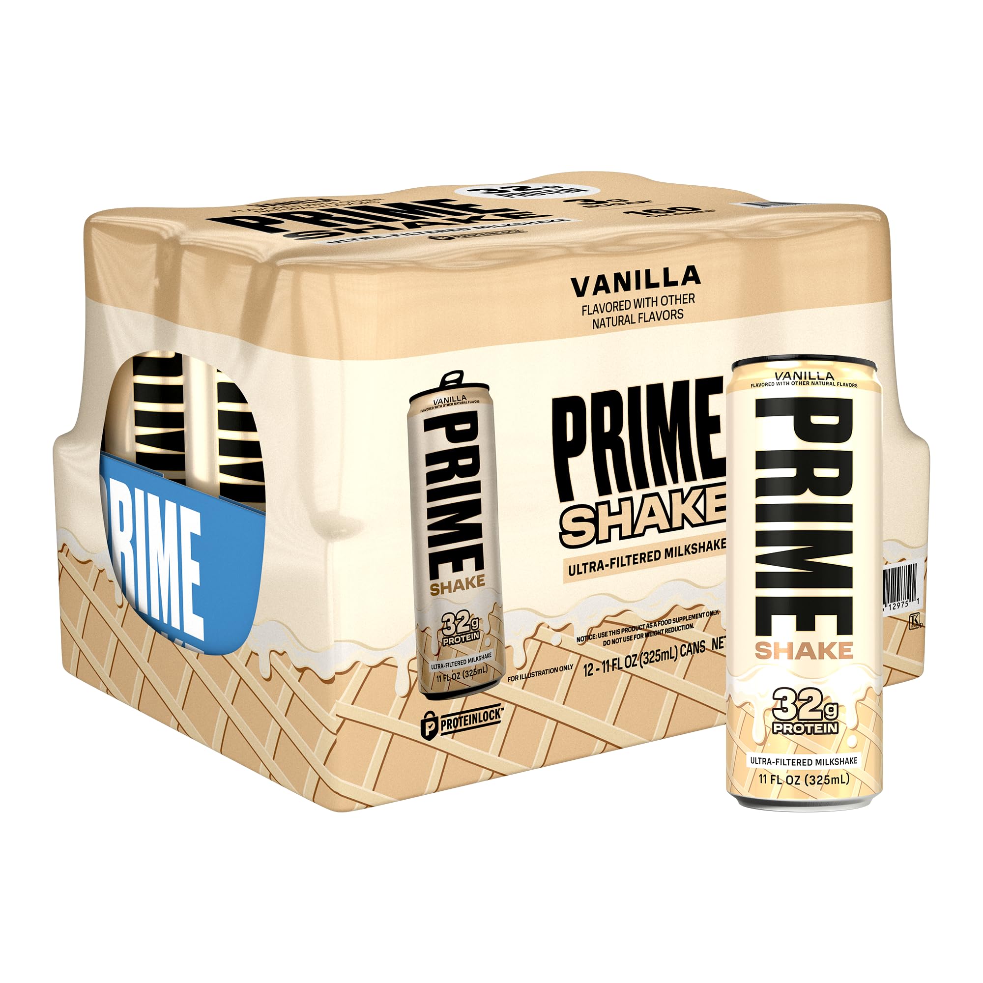 PRIME Shakes, Chocolate, 32g Protein Shake for Muscle Support & Recovery, Ultra-Filtered Milk, Lactose Free, Low Sugar, Low Calorie, Ready to Drink, 11 fl oz, 12 Pack