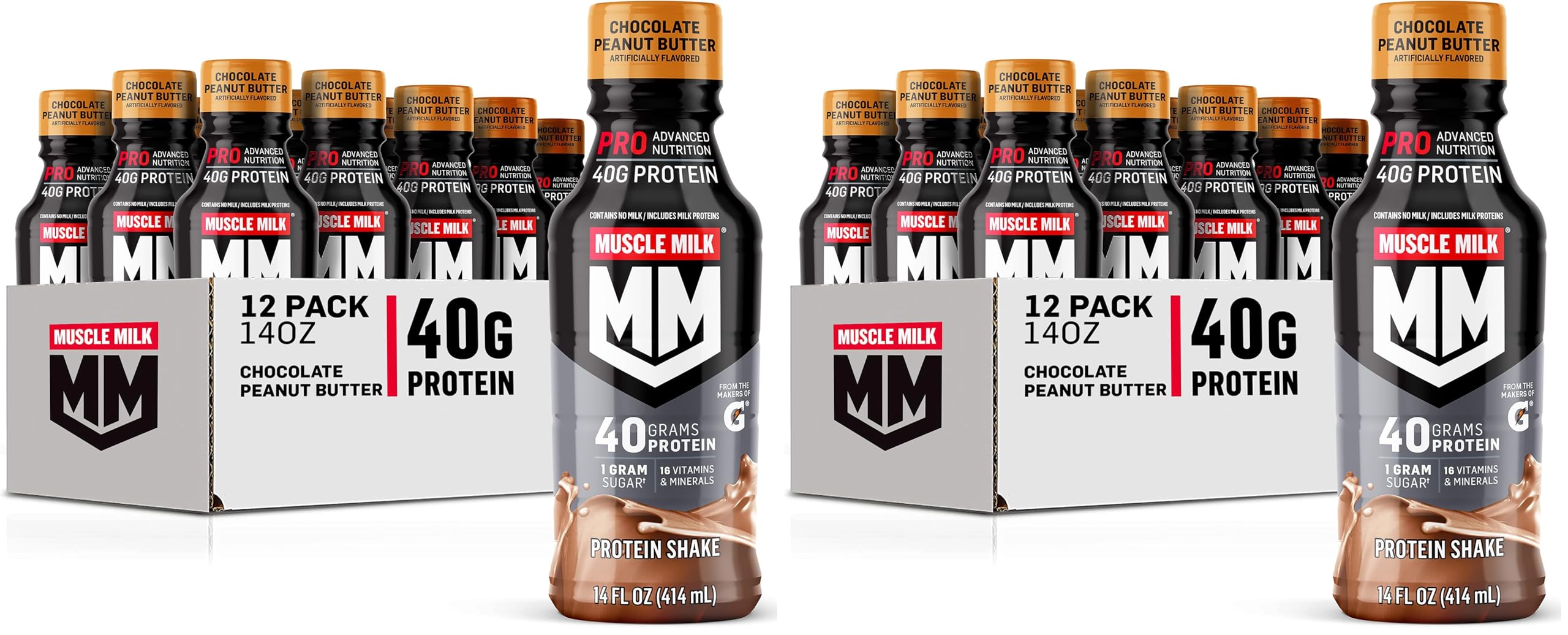 Muscle Milk Pro Series Protein Shake, Slammin' Strawberry, 40g Protein, 14 Fl Oz, 12 Pack